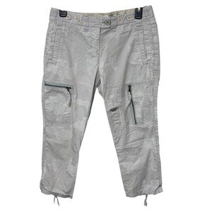 DA-NANG Surplus Cropped Cargo Pants Light Grey Floral Pattern Y2K Size Small